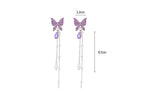 Butterfly hanging earrings Colour:- Purple Material:- Pearl and Copper