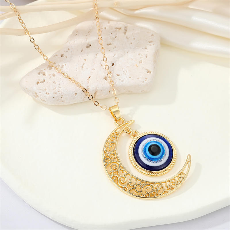 Evil eye necklace with Moon