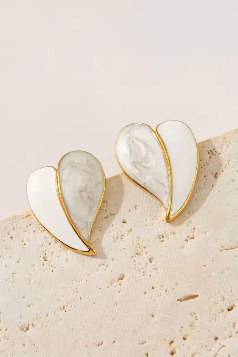 Heart shape ear studs for women