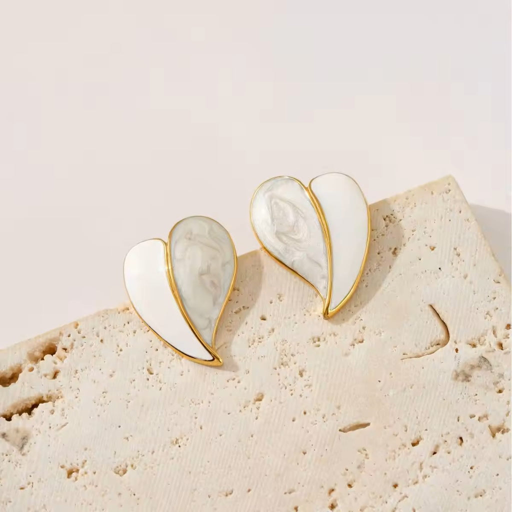 Heart shape ear studs for women