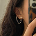 Butterfly pearl earrings for women