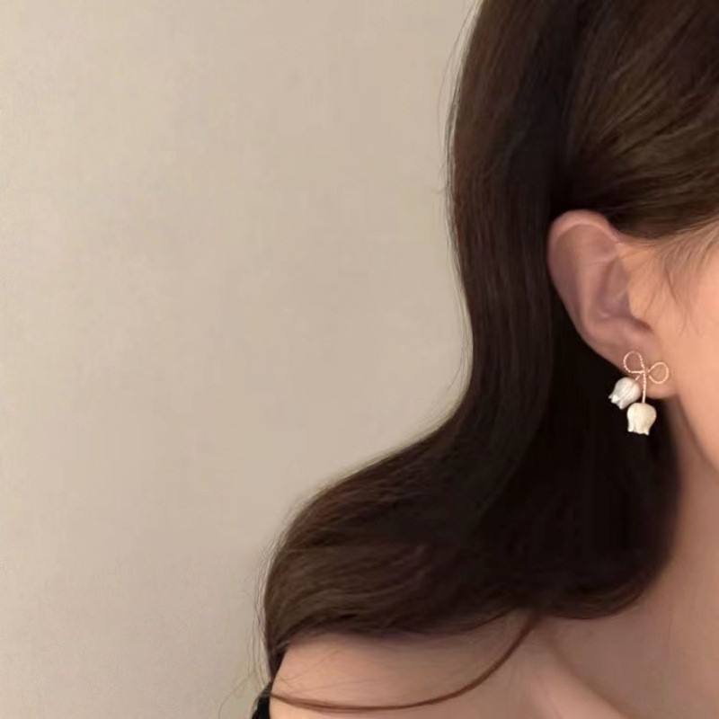 Flower ear studs for women