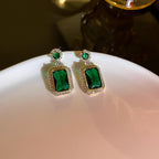 Green color Zircon embossed Women Earrings