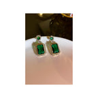 Green color Zircon embossed Women Earrings