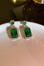 Green color Zircon embossed Women Earrings