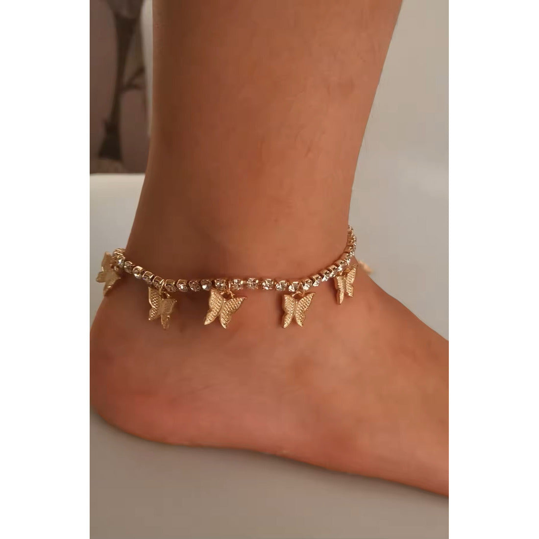 Butterfly Rhinestones Anklet