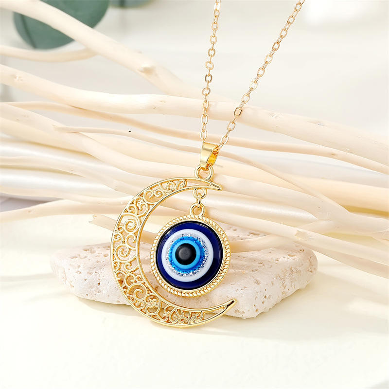 Evil eye necklace with Moon