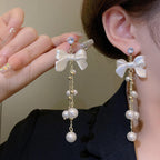 Long Pearl Earrings for Women