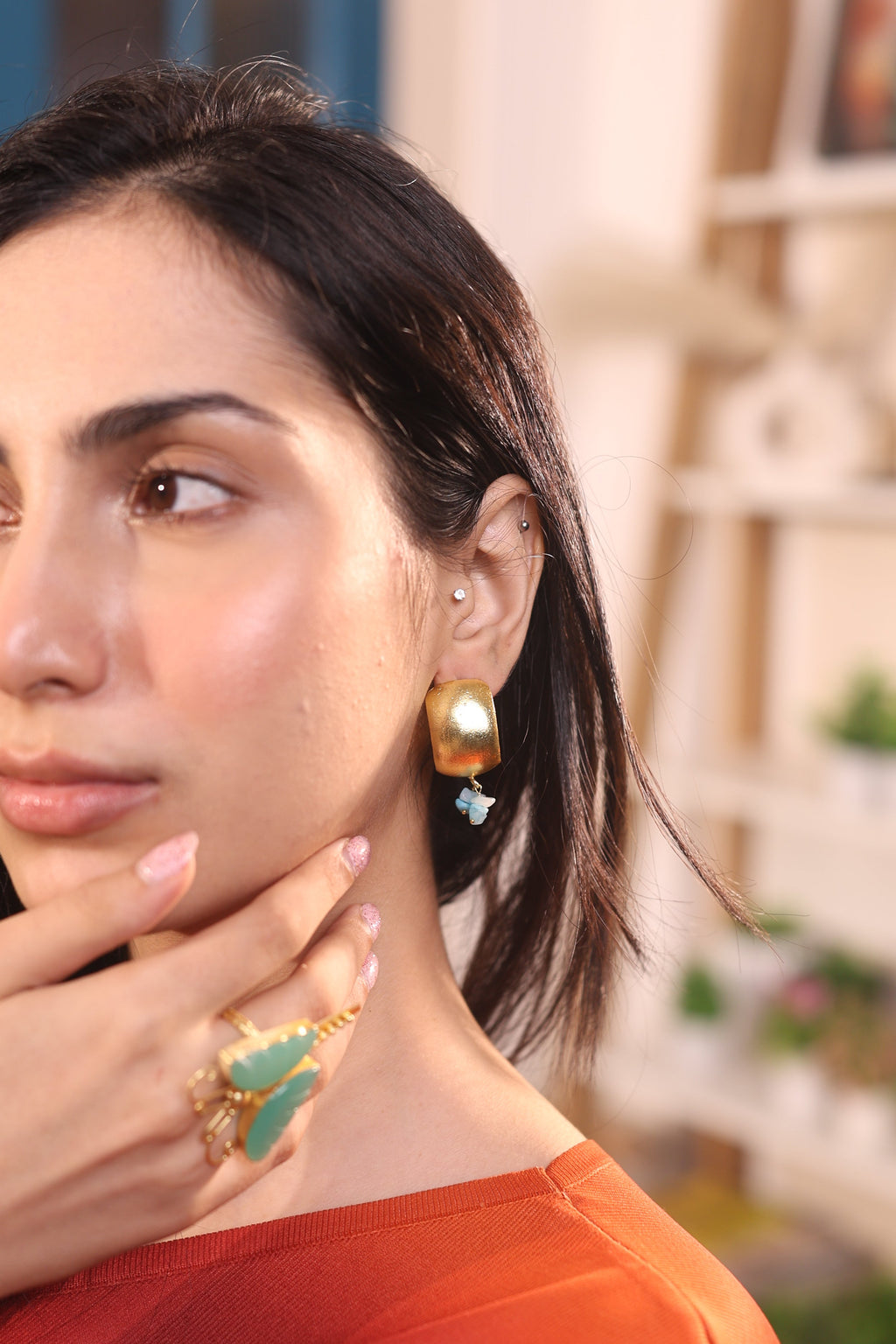 Aqua Drape Earrings