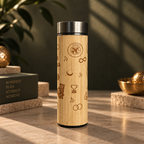 Bamboo Manifestation Travel Bottle with Stainless Steel Lid