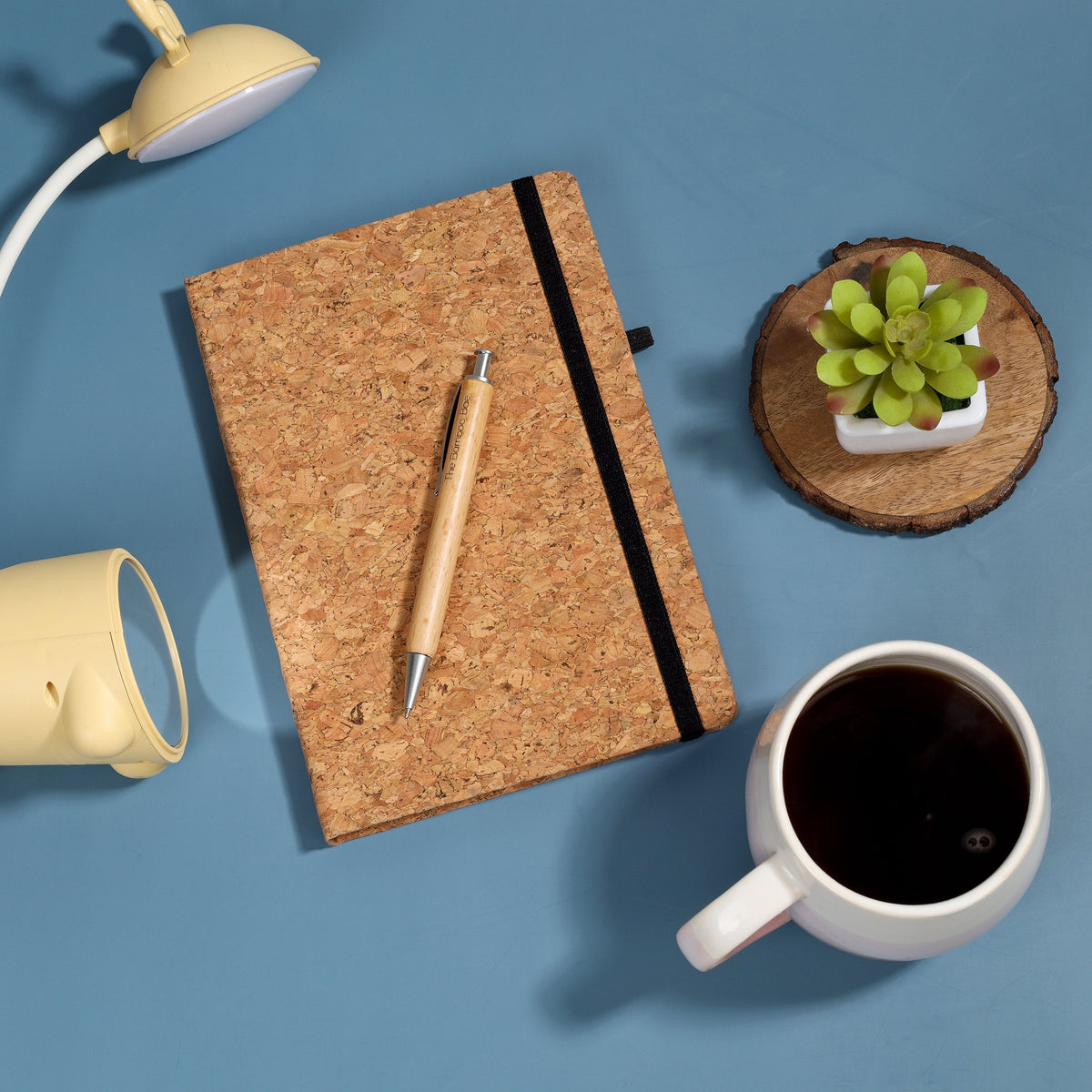 Eco-Friendly Cork Diary – A5 Hardbound Journal with 160 Pages (90 GSM) | Natural Cork Cover, Pen Holder, Elastic Closure & Bookmark | Sustainable Notebook for Work, Study & Gifting