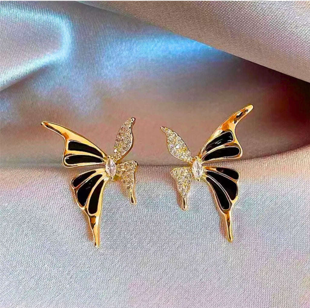 Butterfly ear studs for women