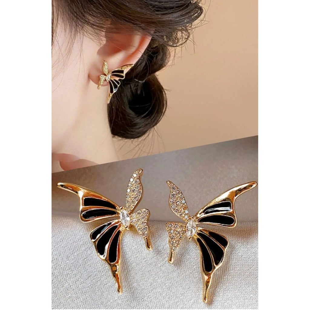 Butterfly ear studs for women