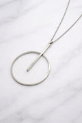 Minimalist Geometric Silver Plated Pendant Necklace