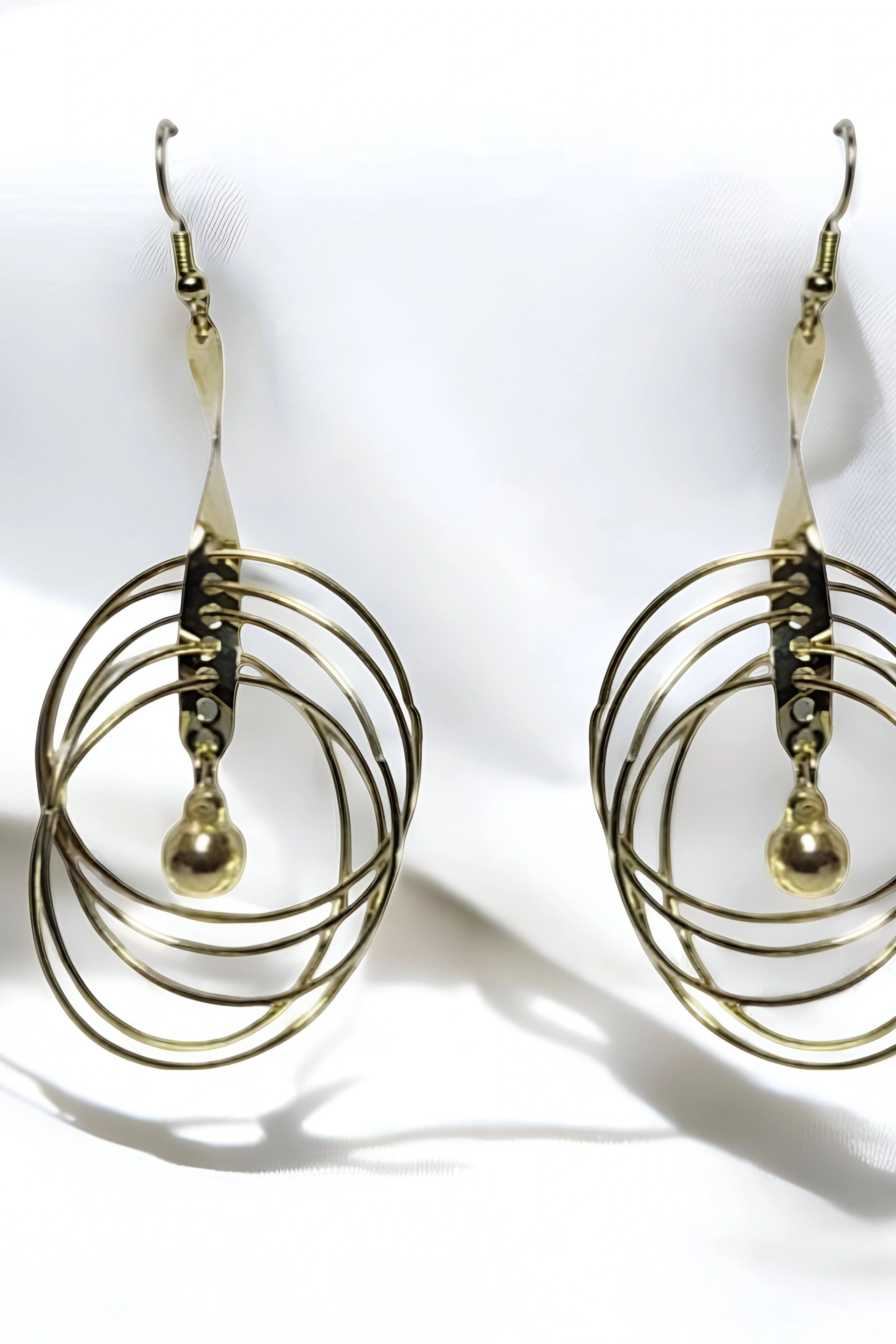 OMID Round Golden Colour Statement Earrings