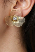 OMID Golden Flower Petal Western Earrings