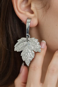 OMID Silver Leaf Shimmering Earrings