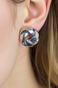 OMID Metallic Showy Solid Stud Earrings
