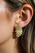 OMID Golden Colour Fan shaped Graceful Earrings