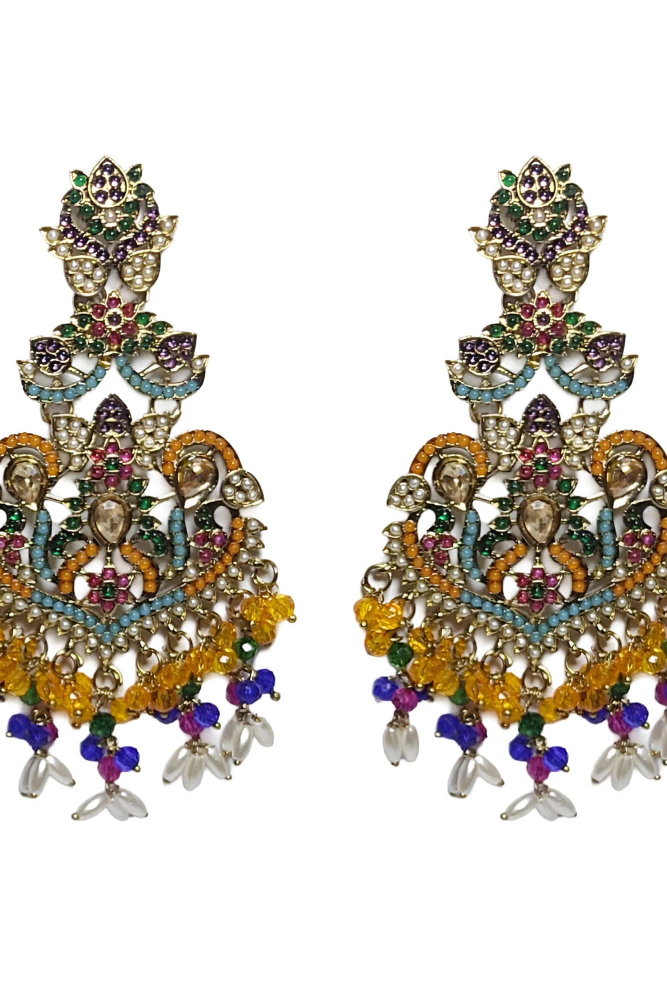 OMID Multi Coloured Beaded Festive Earrings