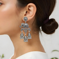OMID Silver toned Elephant Jhumki