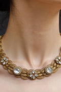 OMID Kundan Polki Hasli Necklace With Stud Earrings