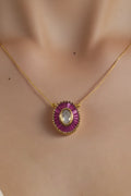 OMID Small stones Pendant Wired Necklace