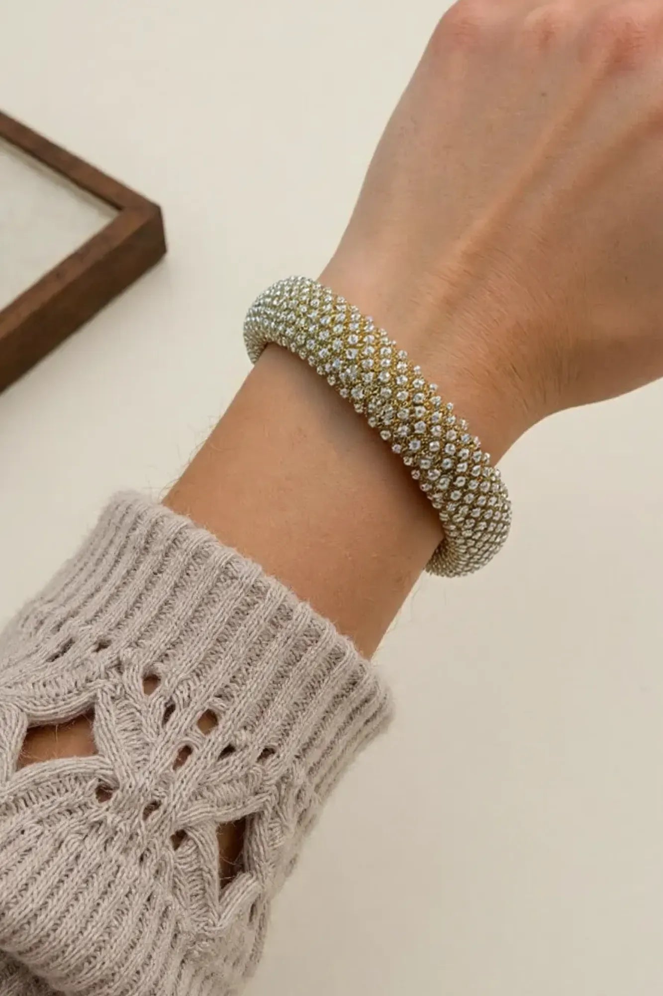 OMID Sparkling Stone Studded Adjustable Bracelet