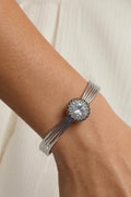OMID Silver Toned With White Stone Bracelet