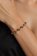 OMID Gold Toned Stone with Evil Eye Amulet Bracelet