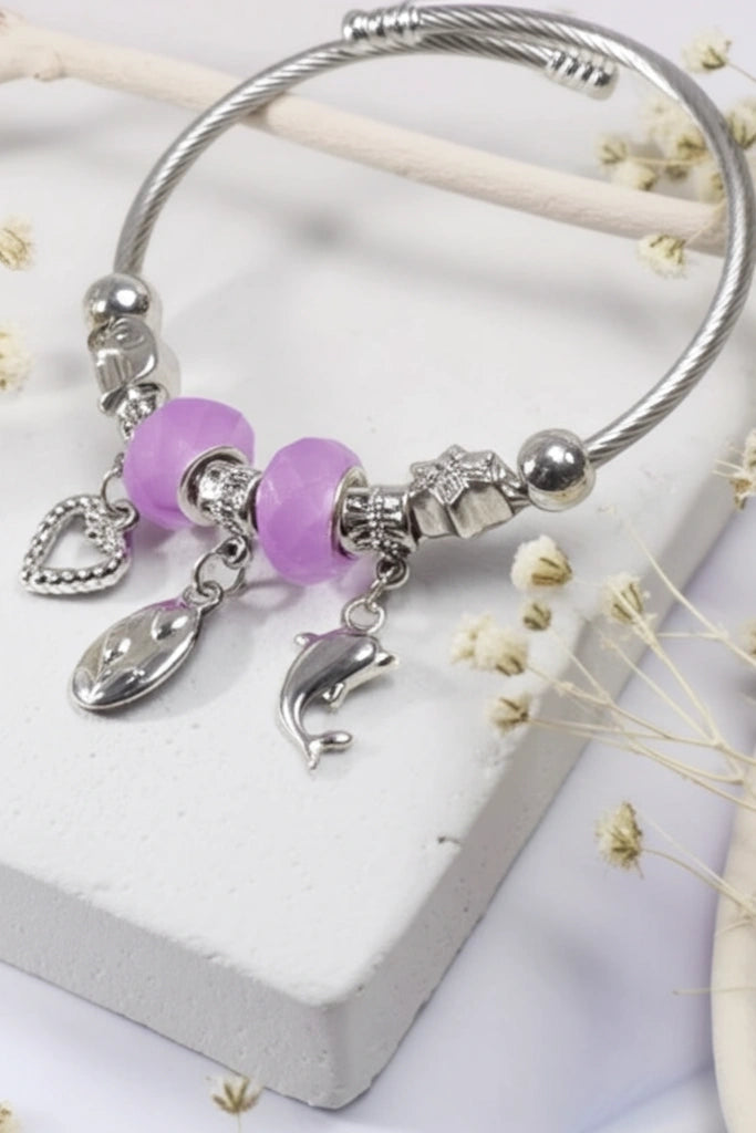 OMID Stainless Steel Beads and Lucky Charm Bracelet