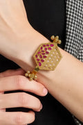 OMID Stone Studded with Hanging Bells Bracelet