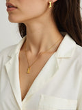 OMID Elegant Gold-Plated Alphabet "I" Pendant Necklace & Stud Earrings Set For Women And Girls