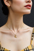 OMID Elegant Gold-Plated Alphabet "K" Pendant Necklace with Matching Earrings Set