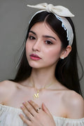 OMID Elegant Gold-Tone Letter 'M' Initial Pendant Necklace and Matching Stud Earrings Set For Women And Girls