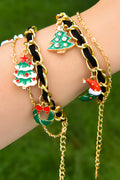 OMID Christmas Charm Bracelet for Women & Girls – Gold Chain Bracelet With Festive Pendants