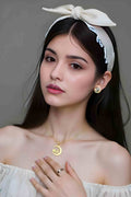 OMID Romantic Paris Lover Design Gold Plated Pendant Necklace & Earring Set For Women And Girls