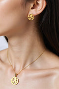 OMID Gold Plated Butterfly Pendant Necklace And Stud Earrings Jewellery Set for Women and Girls