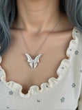 OMID Elegant Silver Plated Filigree Butterfly Pendant Necklace for Women and Girls – Lightweight & Stylish Fashion Jewellery