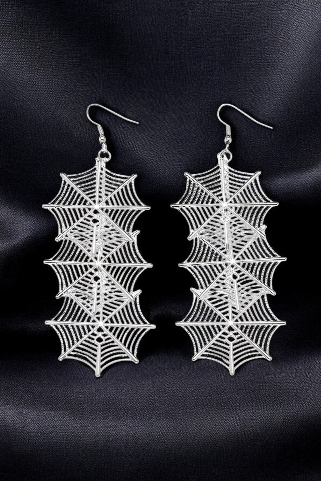 OMID Statement Spider Web Dangle Earrings for Women & Girls, Lightweight Halloween Costume Jewellery