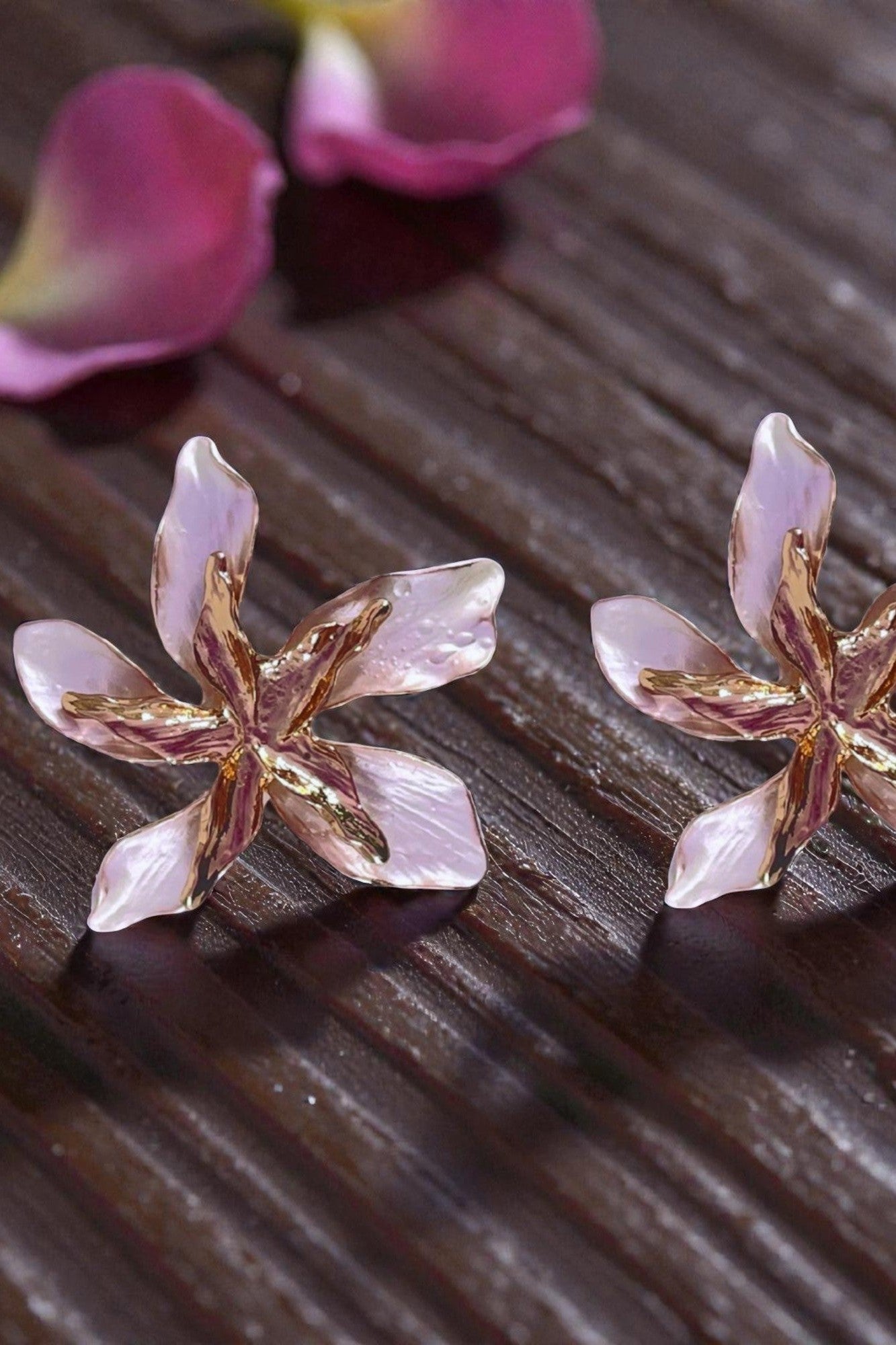 Pastel Petal Bloom Enamel Stud Earrings