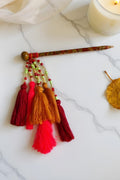 OMID, Handcrafted Punjabi Parandi Hair Extension for Women – Traditional Multicolor Braid Accessory with Tassels & Beads, Ethnic Paranda for Long Hair, Festive & Wedding Wear