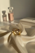 Panther Head Double Tiger CZ Gold-Plated Adjustable Ring for Men & Women