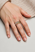Legant Gold-Plated Open Wrap CZ Cocktail Ring for Women