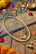 Tricolour Pearl Beaded Necklace & Earring Set for Women and Girls – Traditional Indian Flag Jewellery for Independence Day & Republic Day