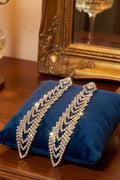 Luxury Gold-Plated Crystal Studded Long Drop Earrings for Women