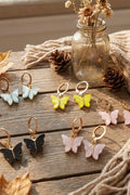 Multi Butterfly Charm Hoop Earrings Set – Elegant Crystal Butterfly Dangle Earrings for Women & Girls