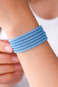 Stylish Sky Blue Multilayer Glass Beaded Bracelet for Women & Girls