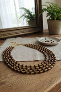 Multi Layer Brown Beaded Necklace for Women and Girls