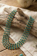 Multi Layer Green Beaded Necklace for Women and Girls